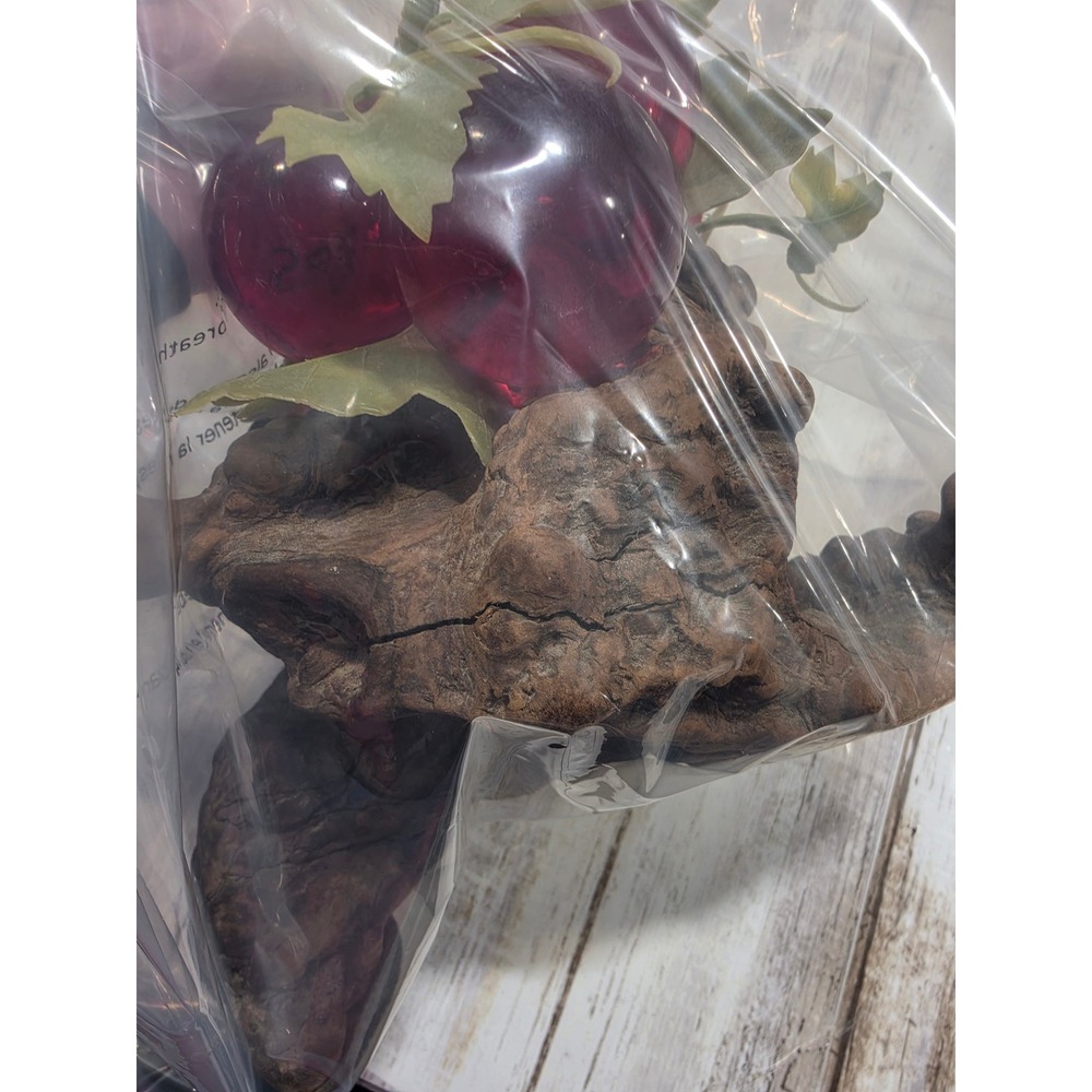 Vintage Mid‎ Century Lucite Grape Cluster on Natural Driftwood Burl Base Red - Picture 10 of 10